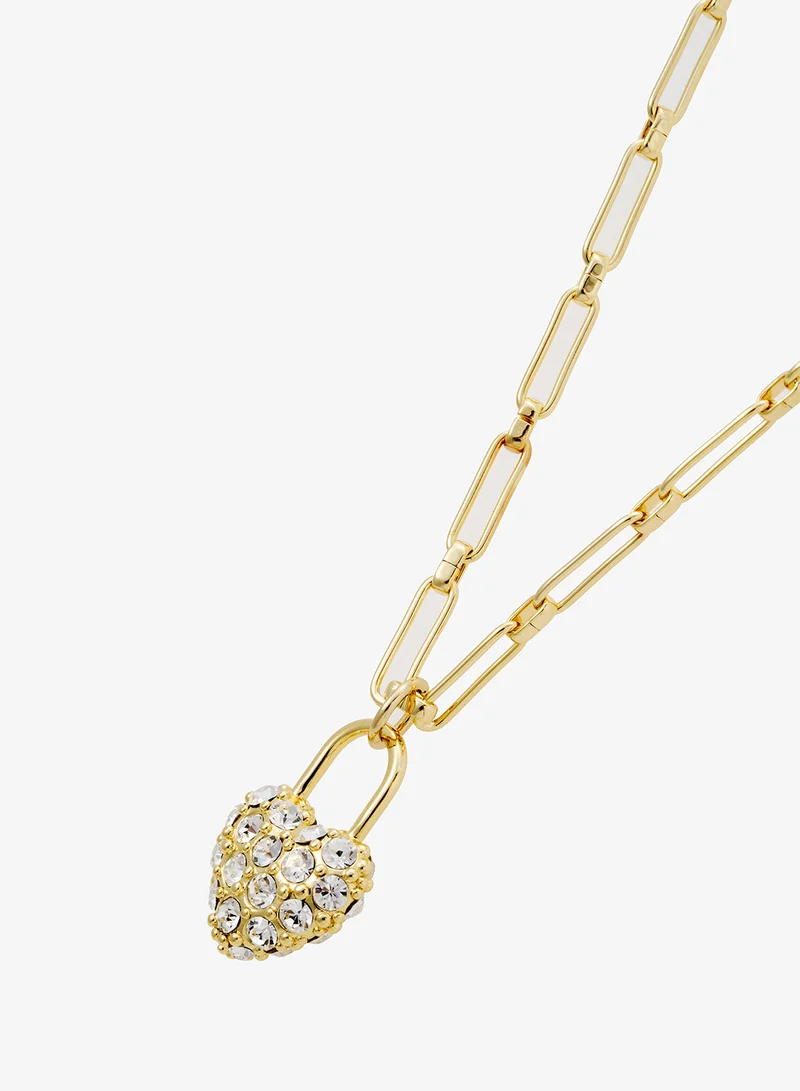 تيد بيكر قلادة بدلاية قفل مرصعة بالكريستال بأسلوب باريس