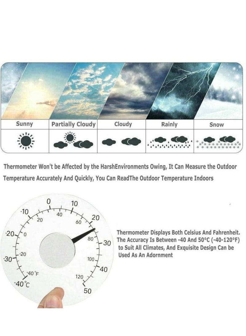 KASTWAVE Window Thermometer No Battery Required Transparent Dial Weather Thermometer Accurate Readings for Home Office Patio Pool Outdoor and Indoor Temperatures - Image 3
