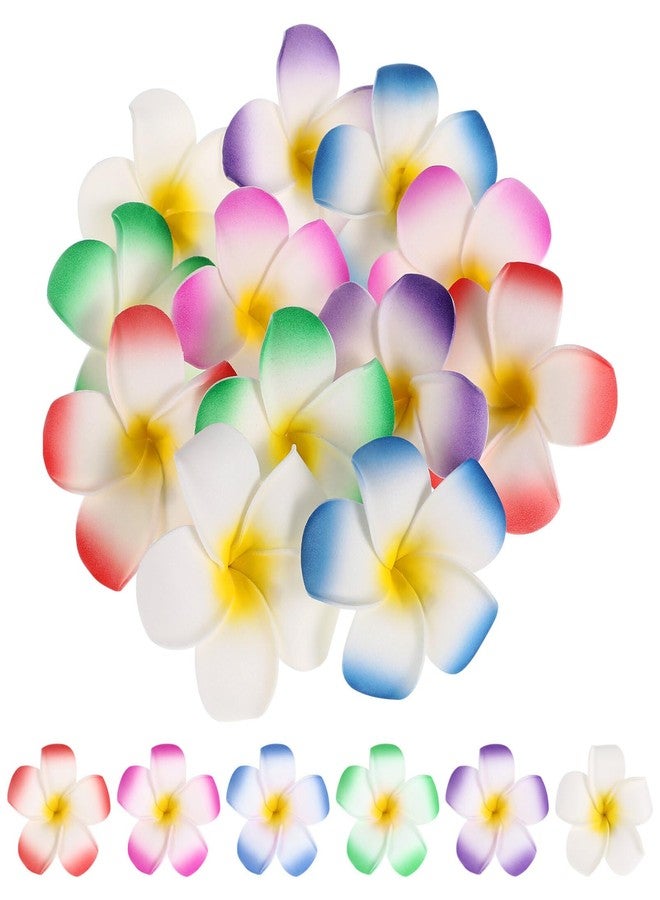 minkissy Hawaiian Flower Hair Clips 24Pcs Artificial Plumeria Flower Clips Frangipani Hair Accessories for Bridal Wedding Beach Party (Random color) - Image 1
