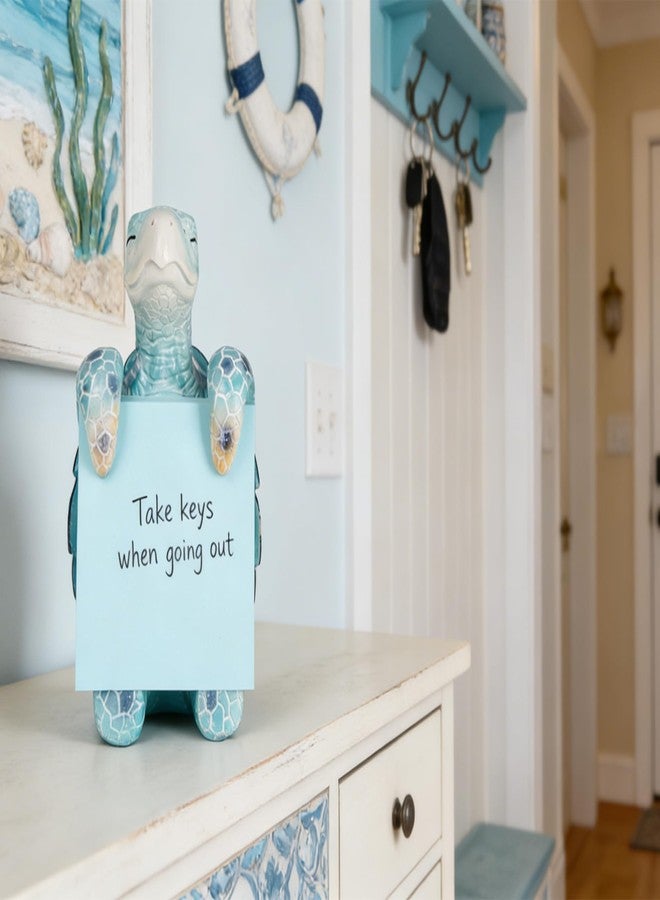 HORTIX Sea Turtle Pop-up Sticky Note Dispenser, Includes 1 Pad of 3x3 in Super Sticky Notes, 100 Sheets, Resin Cute Handmade Desk Holder for Office & Home, Coastal Beach Decorations - Image 4