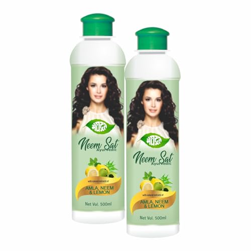 Meghdoot Neem Sat Ayurvedic Shampoo Enriched with Neem Amla and Lemon for Dandruff Lice Control Scalp Cleaning Oily Dandruff Treatment 500ml (Pack of 2) - Image 1