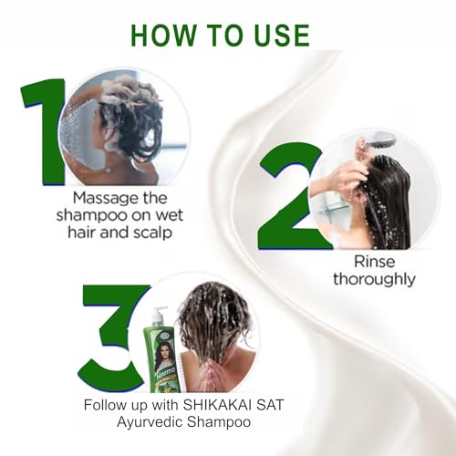 Meghdoot Neem Sat Ayurvedic Shampoo Enriched with Neem Amla and Lemon for Dandruff Lice Control Scalp Cleaning Oily Dandruff Treatment 500ml (Pack of 2) - Image 4