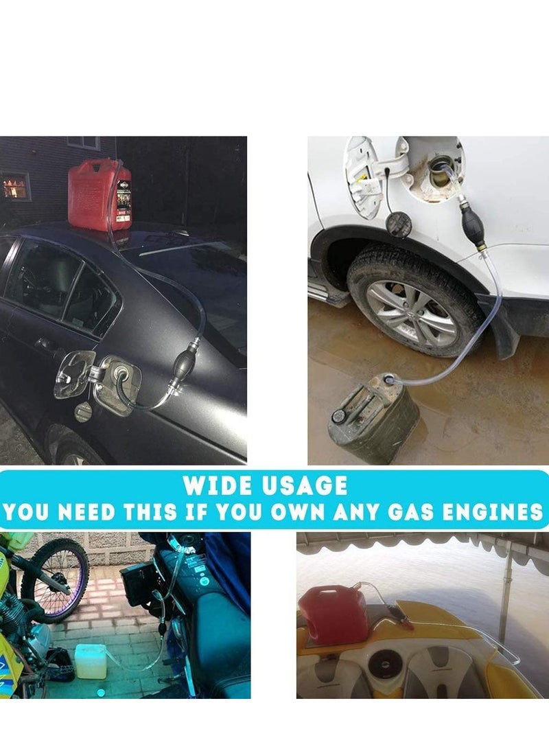 SYOSI Gasoline Siphon Hose Pump, Siphon Pump Gas Transfer Oil Water Fuel Gas Siphon Hand Pump Siphon Pump, Syphon Pumps Siphon Hose for Gasoline, Fluid Fuel Diesel Transfer Pump, Transfer Hoses - Image 3