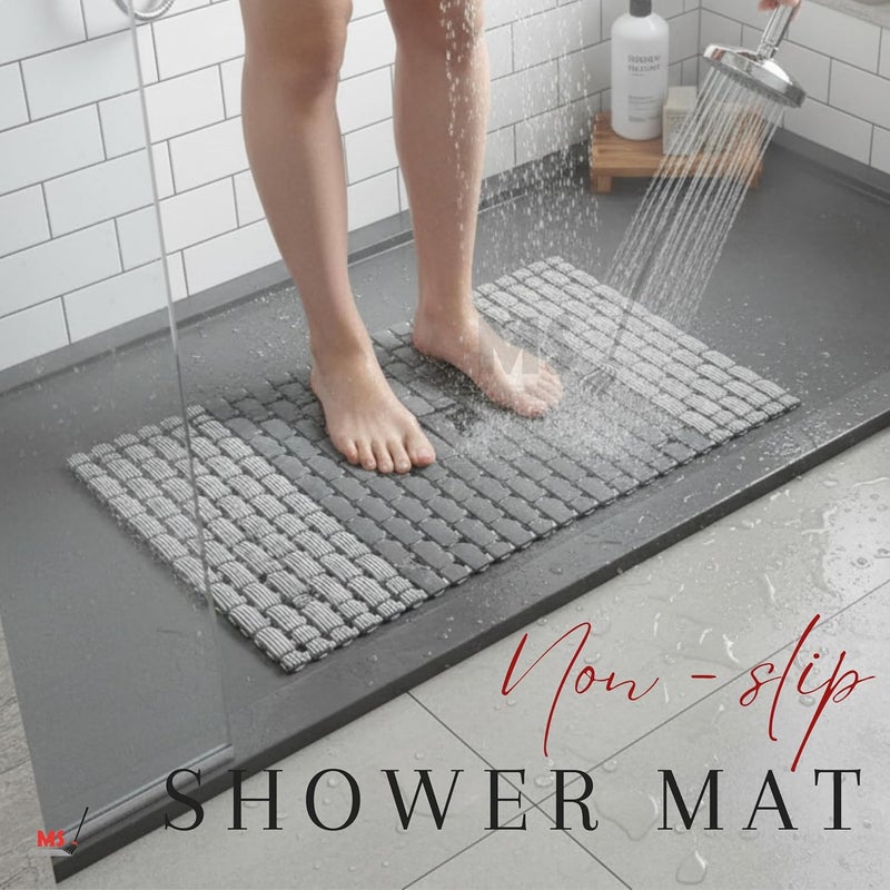 MS DIAMOND Anti Skid Bathroom Shower Mat, Non Slip Bathtub Floor Mat with Suction Cups (1, Multicolor) - Image 2
