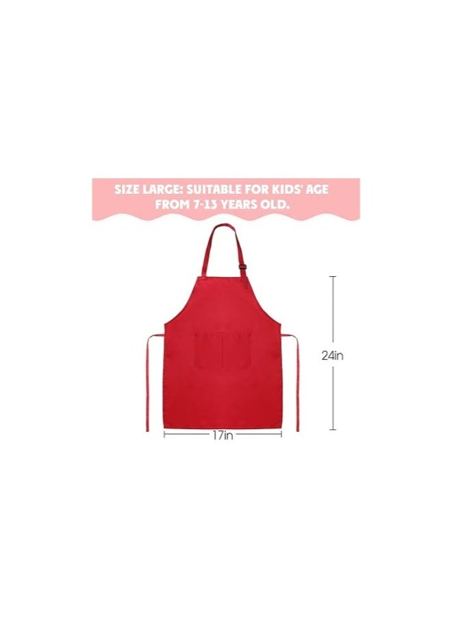 Generic Kids Apron Chef Hat Set - Boys Girls Aprons with Pockets for Kitchen Cooking Baking Painting - Image 2