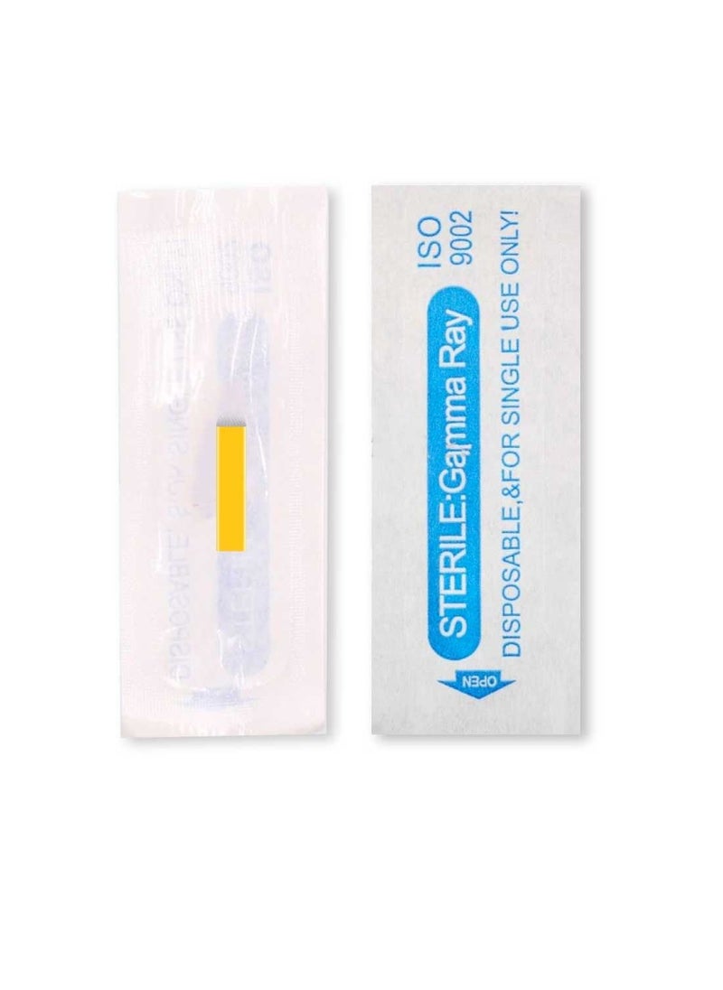 IOLITE - Microblading 14 prong U shape flat needle spamu needles size 25mm one time use disposable blade sterile packaged 12pcs - Image 1