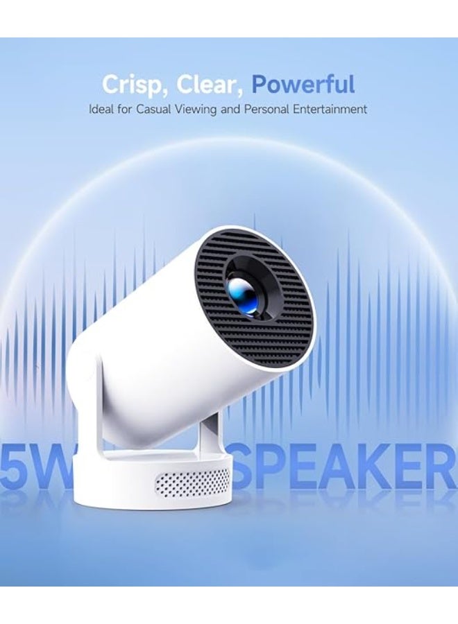 Mini Portable Projector – 4K & 1080P Full HD, Smart Android 11, Wi-Fi 6 & Bluetooth 5.4, Auto Keystone Correction, 180° Rotation, 5W Built-in Speaker – Home Cinema - Image 2