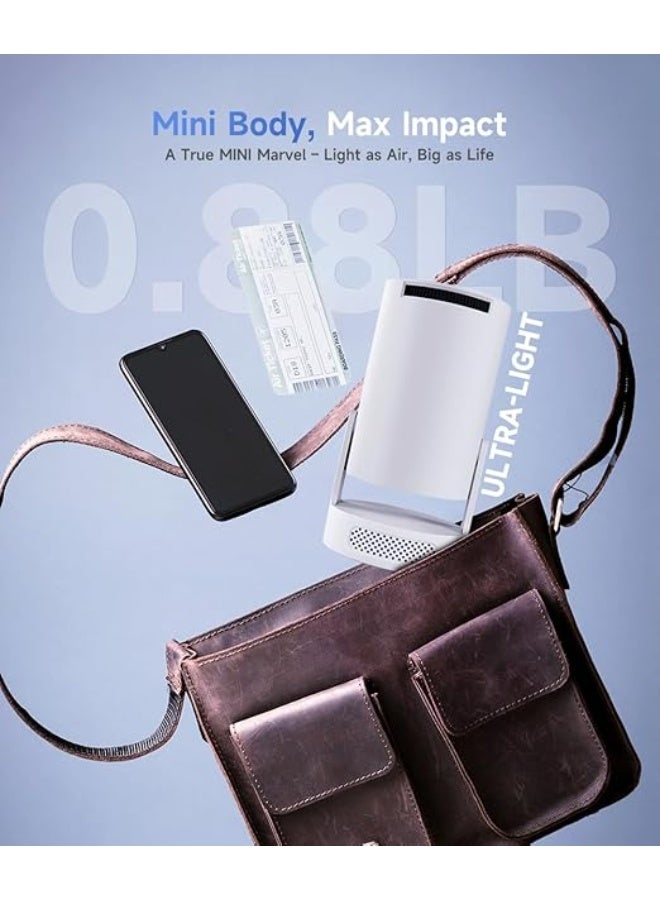 Mini Portable Projector – 4K & 1080P Full HD, Smart Android 11, Wi-Fi 6 & Bluetooth 5.4, Auto Keystone Correction, 180° Rotation, 5W Built-in Speaker – Home Cinema - Image 3