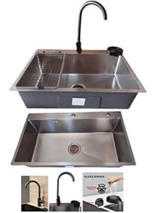 Handmade kitchen sink, 70cm + mixer+ cup washer