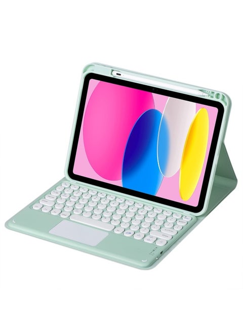 Suitable For IPad 10.2 Keyboard Protective Cover Pro11 Round Key Cap Air5 Right Slot Wonderful Control Keyboard Cover 10 Generation-Color:Matcha Green + Matcha Green Keyboard (upgraded Version)-Product Type:ipad 10.2/10.5