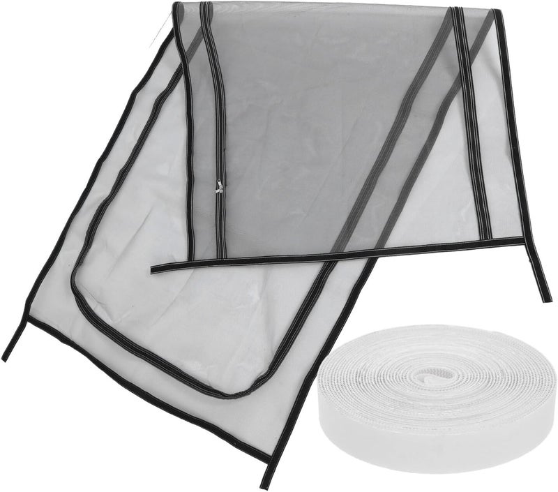 Pet Screen Door Zipper Mesh Door Heavy-Duty Cat and Dog with Gray Mesh and Black Tape 90x200cm to Prevent Pets Running at Home - Image 1