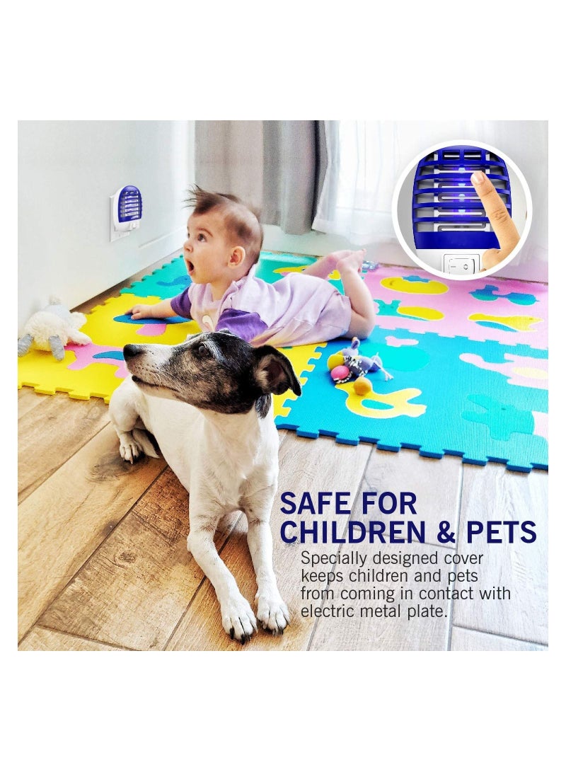 KASTWAVE 6 قطع من قاتل البعوض، صاعق الذباب الإلكتروني، صاعق الحشرات في الأماكن المغلقة، مصيدة ذباب الفاكهة، قاتل ذباب الفاكهة مع الضوء الأزرق، آمن - غير سام - صامت - تشغيل فعال لقاتل الحشرات بالأشعة فوق البنفسجية - Image 5