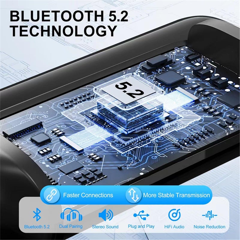 Gentechvvybuy Bluetooth V5.2 Transmitter for TV, Dual Pair Wireless Audio Transmitter Compatible with Airpods Earbuds Speaker, 3.5mm Bluetooth Adapter for Flight, TV, PC, Gym Equipment, and Gaming Consoles - Image 5