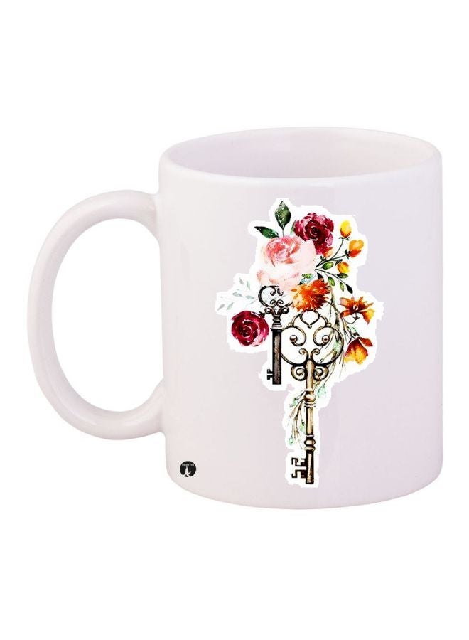 RYN Printed Coffee Mug White/Pink/Red 11ounce