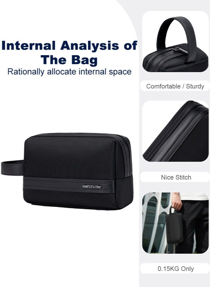 حقيبة كلاتش كاجوال، حقيبة يد متينة لحمل الهاتف للرجال، باللون الأسود