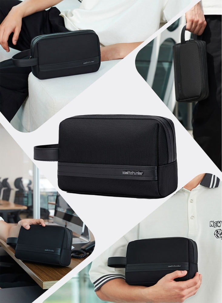 حقيبة كلاتش كاجوال، حقيبة يد متينة لحمل الهاتف للرجال، باللون الأسود