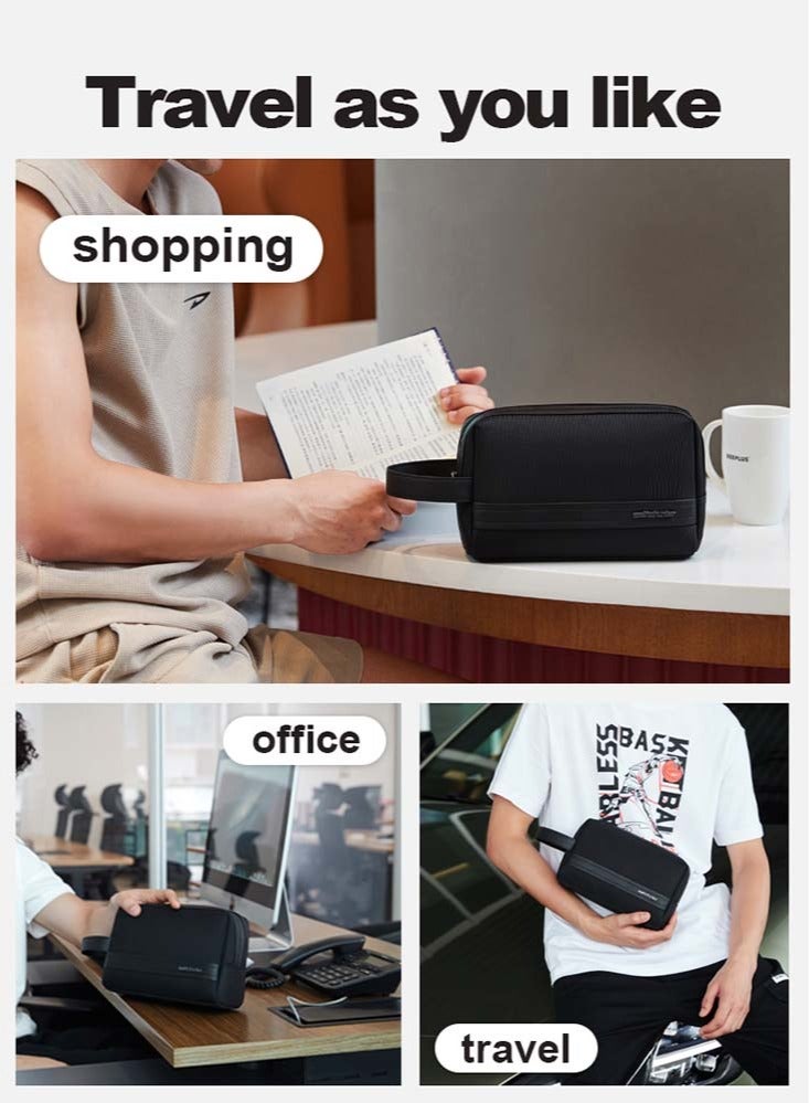 حقيبة كلاتش كاجوال، حقيبة يد متينة لحمل الهاتف للرجال، باللون الأسود