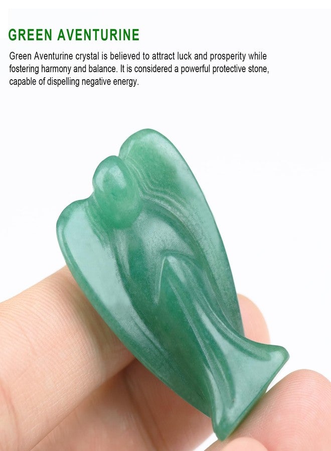 Ytbeoxk 1.8 Inch Green Aventurine Crystal,Guardian Angel Decor Figurines,Cute Figurines,Hand-Carved Angel Crystals, Crystals and Healing Stones for Room and Office Desk Decor,Angel Gifts for Women and Men - Image 3