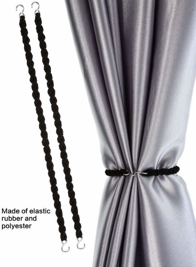 JOVITEC 12 Pieces Military Elastic Boot Straps Shoelace Boot Blousers Military Leg Blousing Straps Garters with Metal Hooks, Black, One size - Image 2