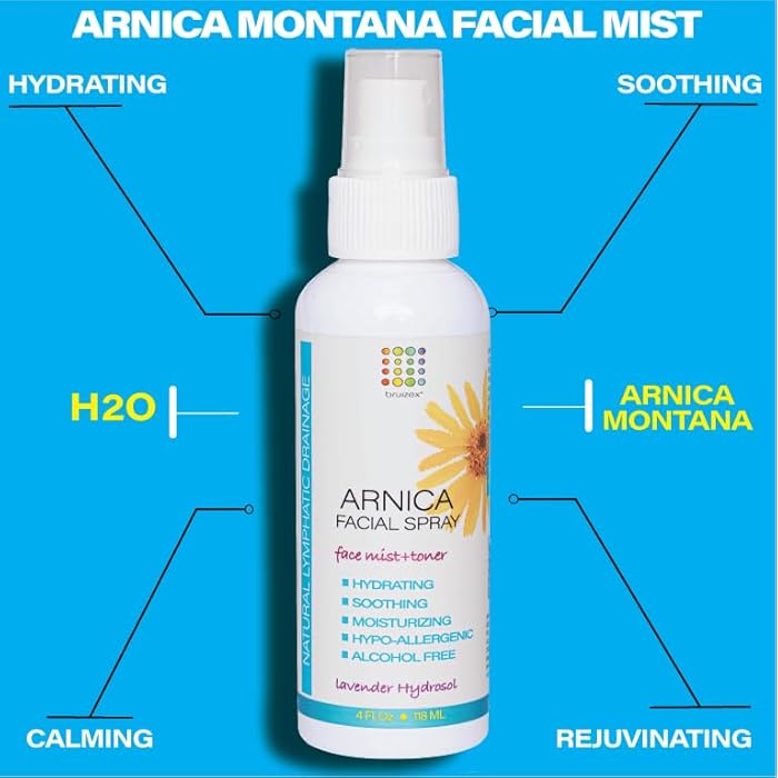 Bruizex Arnica Montana Hydrating Face Mist, Soothing & Rejuvenating Facial Spray, Face Toner for Sensitive Skin, Face Puffiness Reduction, Suitable for All Skin Types, Lavender Face Spray, 4 Fl Oz - Image 2