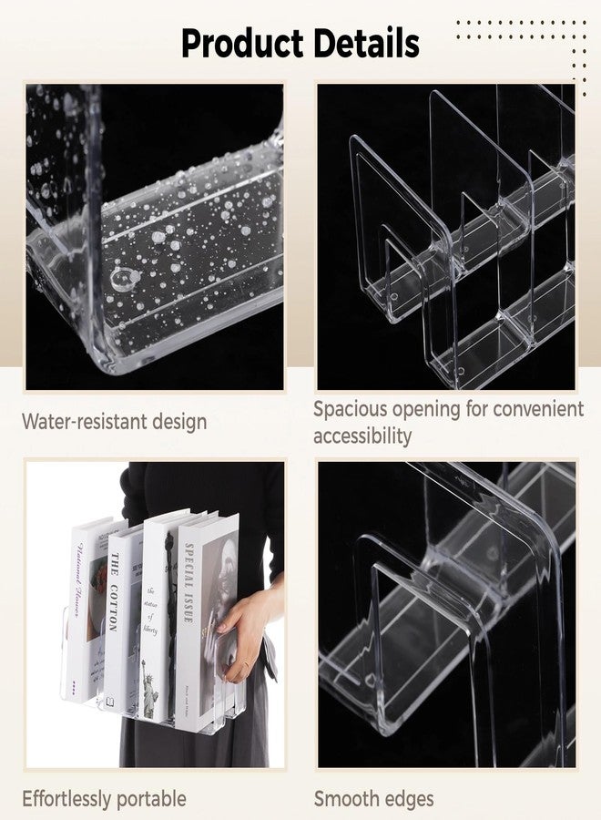 Lnrueg 2PCS Plastic Purse Organizers, 4-Slot 5.71 x 12.8 x 5.12-Inches Clear Plastic Handbag Organizers for Bags, Clutches, Wallets, Wristlets, Space-Saving Bedroom and Cabinet Organization - Image 4
