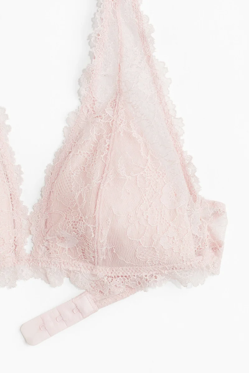 اتش اند ام حمالة صدر من الدانتيل الناعم مزودة بحشوة