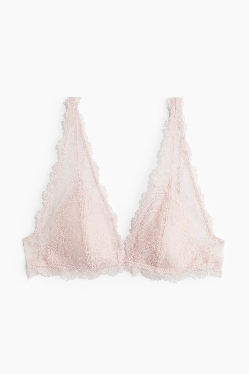 اتش اند ام حمالة صدر من الدانتيل الناعم مزودة بحشوة