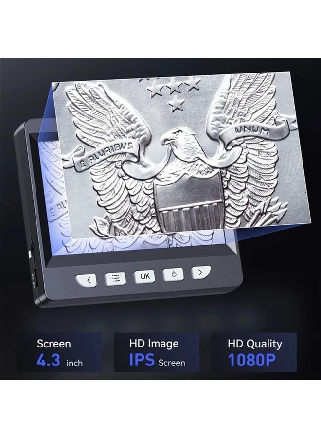 Black HD Digital Microscope 1080P 1000X 8LED Computer USB Rechargeable Lithium Battery - Image 5