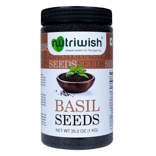 Nutriwish Natural Basil Seeds 1 Kg | Pure & Fresh | Safe & Beneficial Tulsi Seeds | for Eating | No Additives | Good for Healthy Snacks | - Image 1