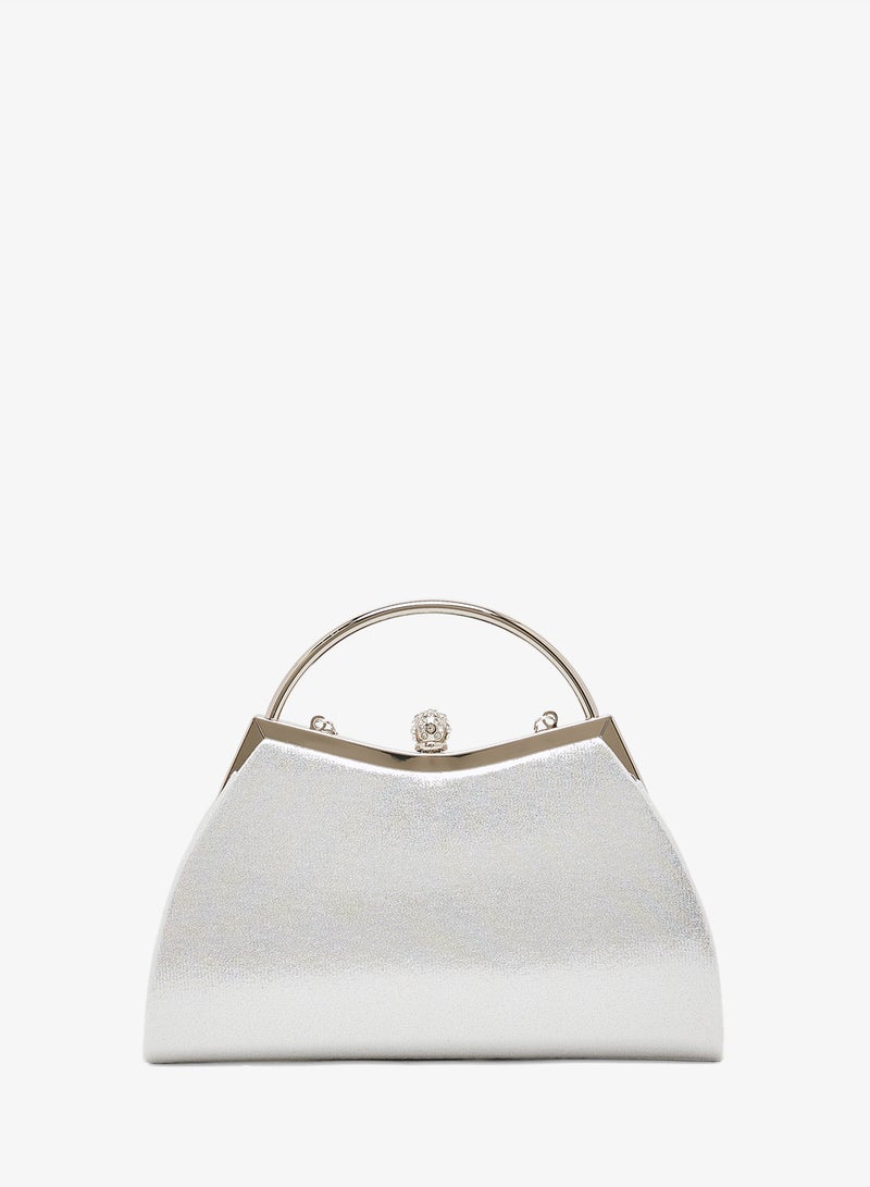 Khizana Silver Embellished Top Handle Bag - Image 2