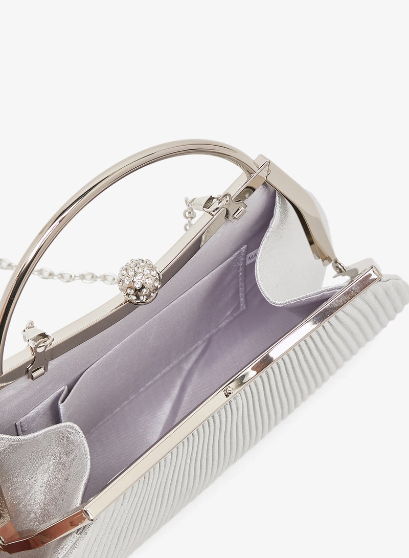 Khizana Silver Embellished Top Handle Bag - Image 5