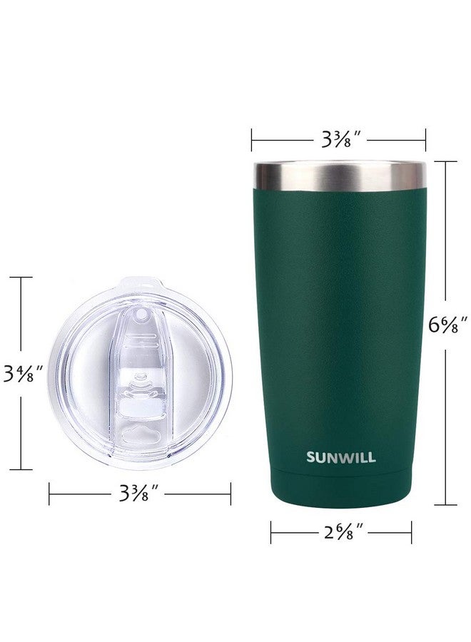SUNWILL Travel Coffee Mug with Lid, 20 oz Tumbler Set of 2, Insulated Stainless Steel Cup for Drinks， Water, Tea, Powder Coated Forest Green & Plum - Image 3