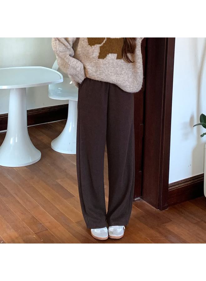 Tonlion  Winter Women's Elastic Waist Straight Casual Pants - Image 2