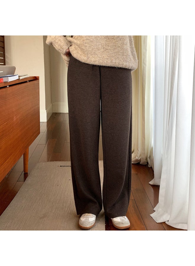 Tonlion  Winter Women's Elastic Waist Straight Casual Pants - Image 3