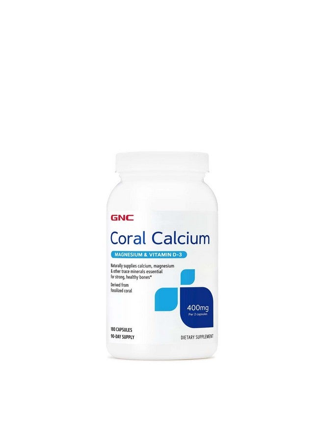 GNC Coral Calcium 400Mg With Magnesium And Vitamin D3 180 Capsules Supplies Calcium And Magnesium For Healthy Bones And Teeth - Image 2