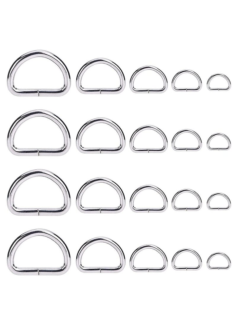 DIY Crafts DIY DIYC14665 Crafts Silver Heavy Duty Metal D Ring Non Welded DRings Pack of 30 Pcs X Large Metalic Silver Colour  - Image 1