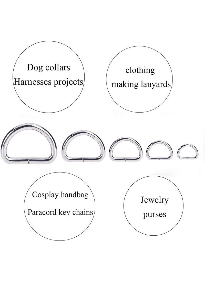 DIY Crafts DIY DIYC14665 Crafts Silver Heavy Duty Metal D Ring Non Welded DRings Pack of 30 Pcs X Large Metalic Silver Colour  - Image 3