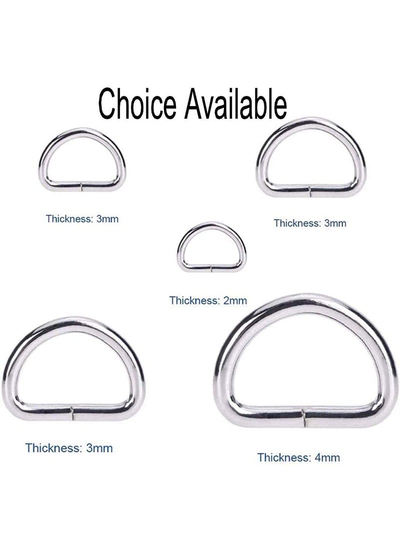DIY Crafts DIY DIYC14665 Crafts Silver Heavy Duty Metal D Ring Non Welded DRings Pack of 30 Pcs X Large Metalic Silver Colour  - Image 2