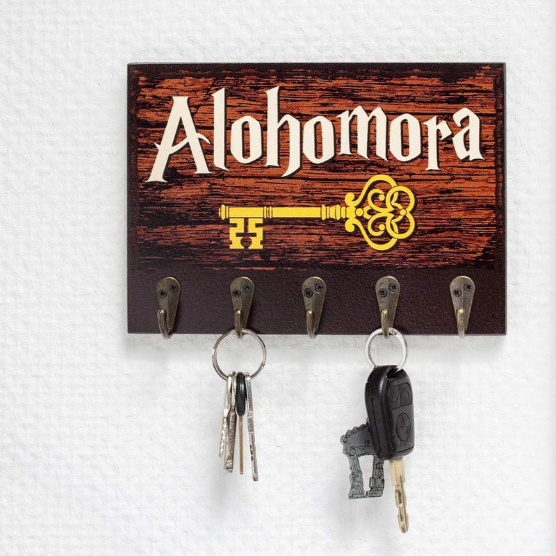 getDigital Alohomora Key Rack | Magical Home & Office Decor Key Holder with 5 Metal Hooks | Also Suitable as a Hanger for Clothes, Bags or Dog Leashes - Image 2