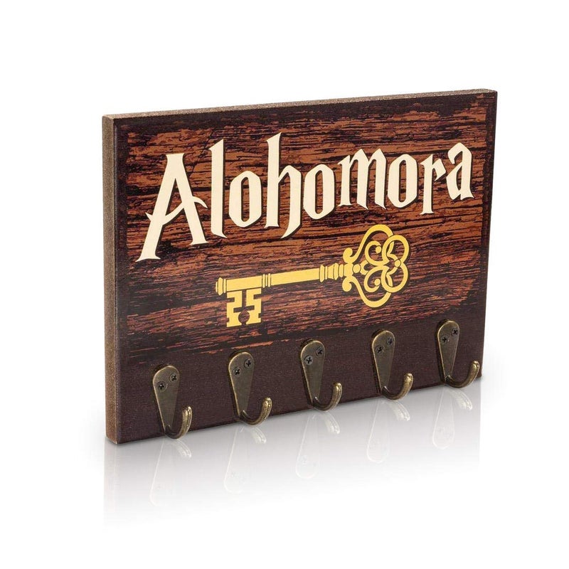 getDigital Alohomora Key Rack | Magical Home & Office Decor Key Holder with 5 Metal Hooks | Also Suitable as a Hanger for Clothes, Bags or Dog Leashes - Image 1