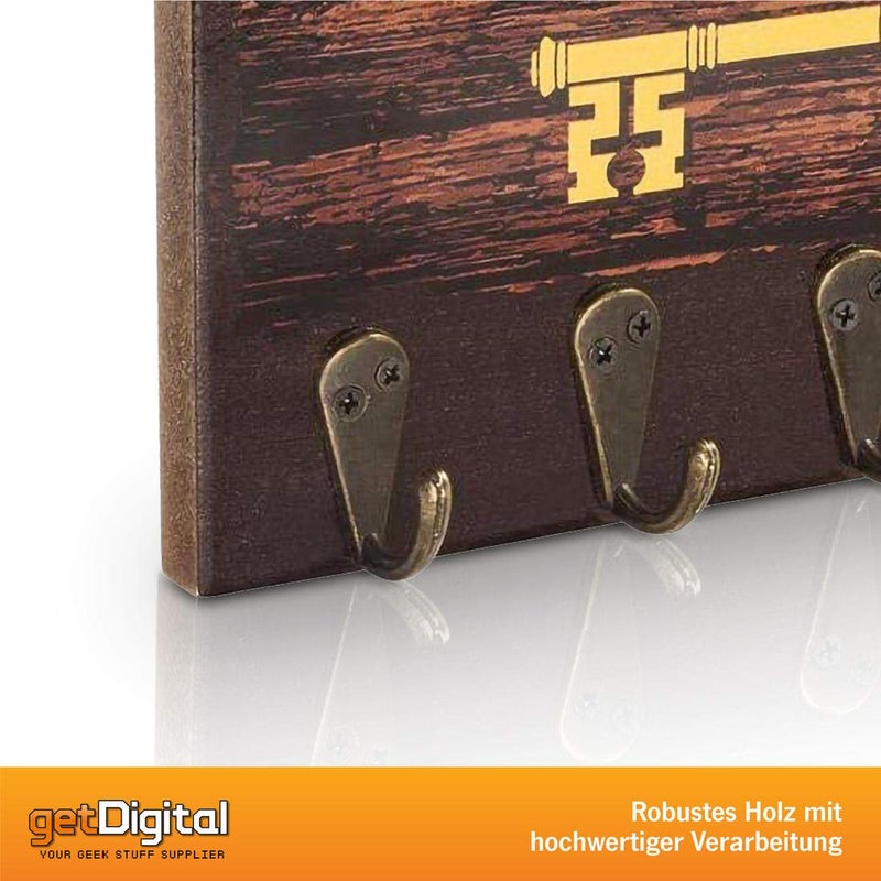 getDigital Alohomora Key Rack | Magical Home & Office Decor Key Holder with 5 Metal Hooks | Also Suitable as a Hanger for Clothes, Bags or Dog Leashes - Image 4