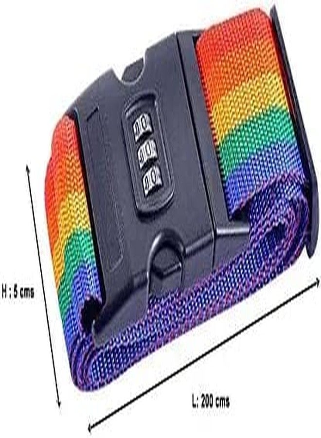KANAbee Luggage Straps Suitcase Lock Belt Strap Heavy Duty Luggage Straps Adjustable Suitcase Belts for Traveling Business/Leisure Trip/Multi-Colour | (Pack of 1) - Image 5