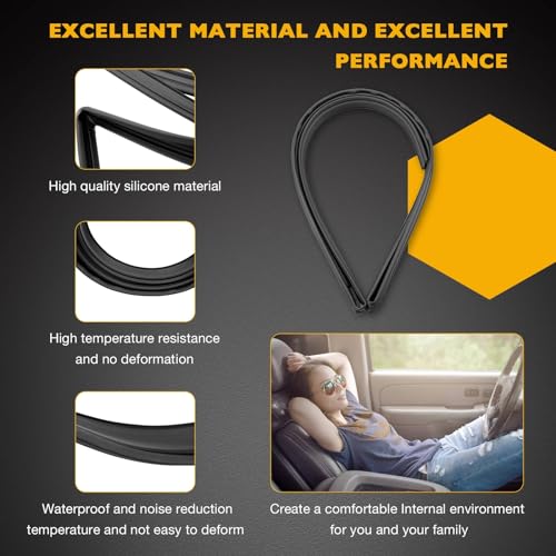 Gledewen 68151-02050 Door Window Rubber Channel Seal Front Left Compatible with Toyota Corolla S LE CE XRS Sport Sedan 2002-2008, Driver Side Door Window Seal Rubber Strip - Image 2