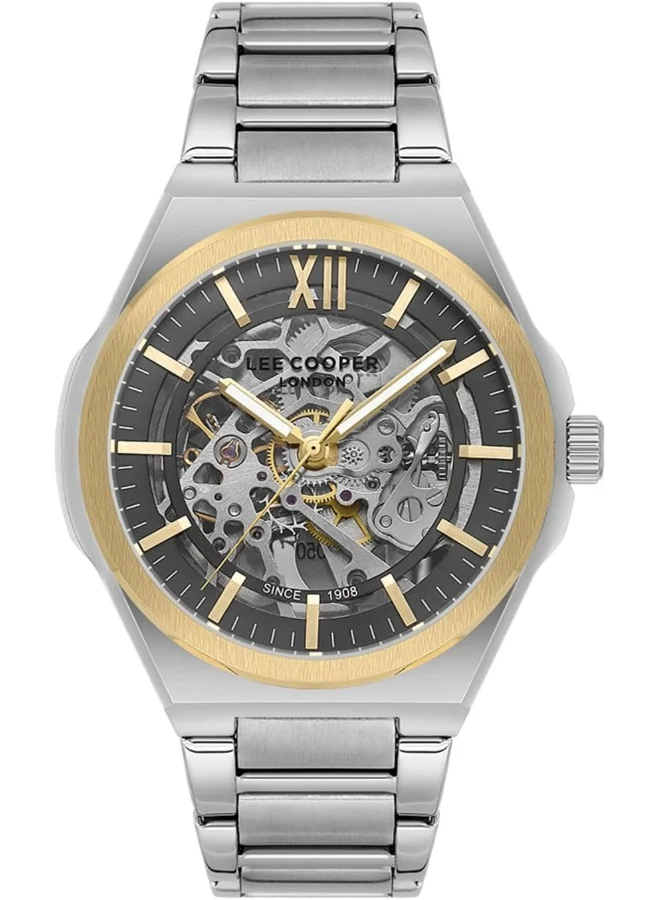 LEE COOPER Men's Watch, Automatic Display and Metal Strap - LC08051.260, Silver
