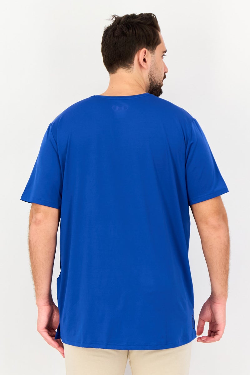 UNDER ARMOUR Men Loose Fit Short Sleeve Running T-Shirt, Blue - Image 3
