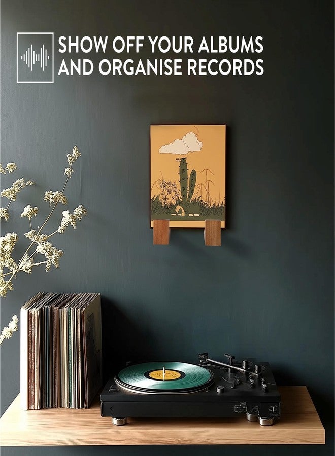 Big Fudge Vinyl Wooden Bracket - Vinyl Record Holder Wall Shelves - Album Storage for Vinyl LP Wall Mount Display for Wall - Hold 15 Records Per Shelf - Shelving Set of 2 - Brown - Image 5