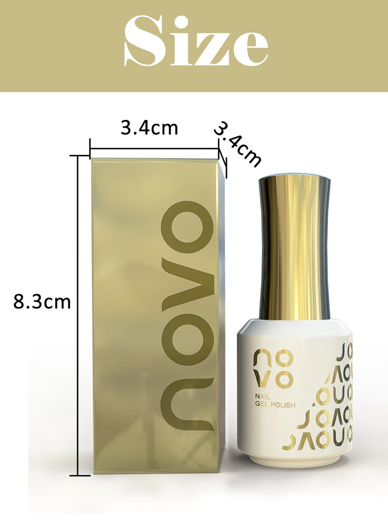 Novo Rubber Base Gel, 2 in 1 Gel Nail Polish Soak Off UV LED Nail Lamp, Nail Art Design for Women 12ml- NB10# - Image 4