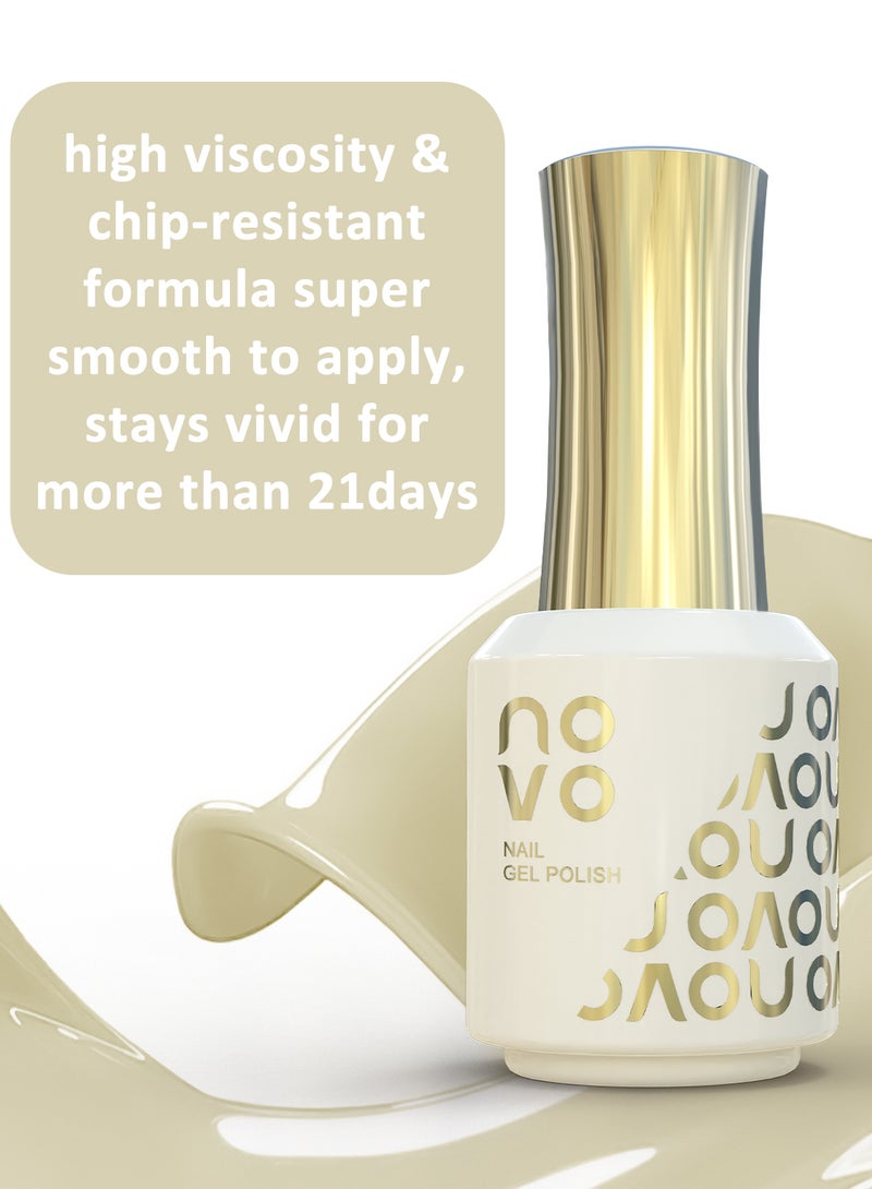 Novo Rubber Base Gel, 2 in 1 Gel Nail Polish Soak Off UV LED Nail Lamp, Nail Art Design for Women 12ml- NB10# - Image 3