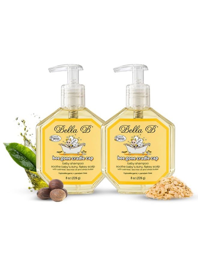 Bella B Bee Gone Cradle Cap Baby Shampoo (2-Pack), Treatment for Cradle Cap and Dry Scalp - Image 1