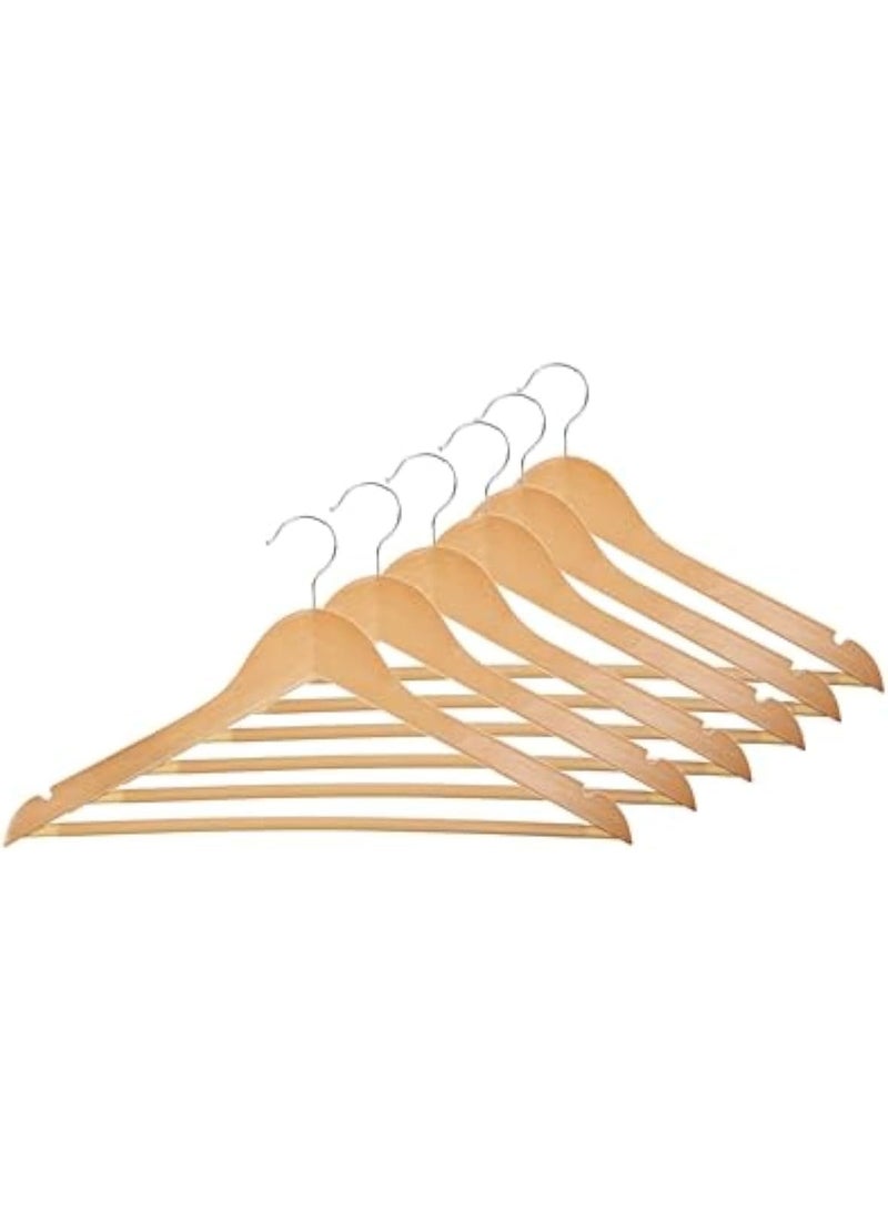 علّاقات ملابس خشب طبيعي قوية 24 قطعة – تصميم متين لحمل القمصان والبدل والفساتين و البناطيل - Image 3